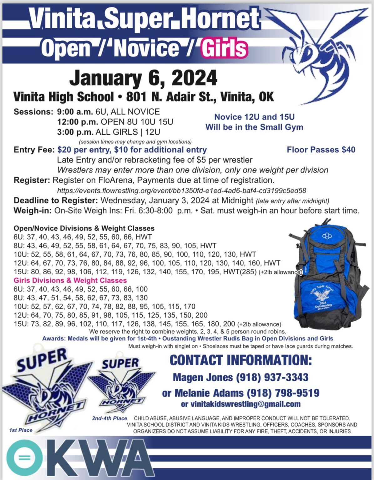Vinita Super Oklahoma Kids Wrestling Association